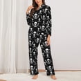 thumbnail image 2 of KLL Pirate skulls Print Women's Long Sleeve Pajamas with Pants Sleepwear Loungewear 2 Set-Small, 2 of 7