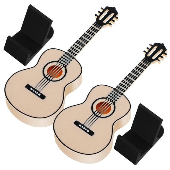 HEANUJJ 2-Pack Guitar Figurine Collectible Set, Multi-Color PLA Material Decorative Music