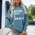 thumbnail image 2 of Sweatshirts Women Shirts Printed Casual Pullover Sweatshirt Crewneck Soft Long Sleeve Tops Blue L, 2 of 4