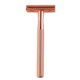 thumbnail image 1 of Maquinilla de afeitar de seguridad para mujer, maquinilla de afeitar de doble filo, maquinilla de afeitar reutilizable, sin plástico, oro rosa, 1 of 5