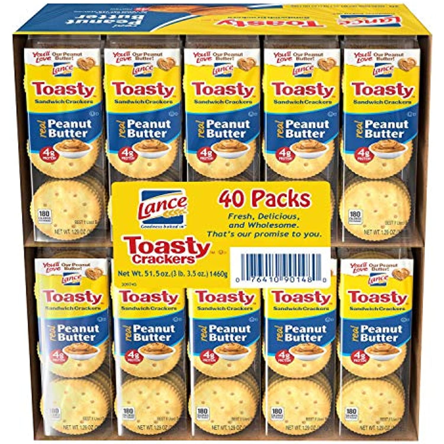 Lance Fresh Toasty Crackers With Rich Peanut Butter Sandwich Crackers