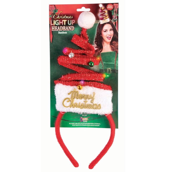 Light Up Christmas Tree Headband (Red)