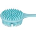 thumbnail image 3 of Silicone Back Scrubber for Shower Bath Body Brush with Long Handle (Blue), 3 of 5
