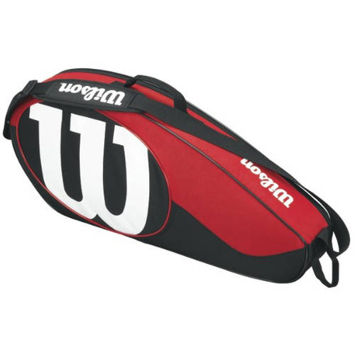 Wilson Match II Tennis Racket Bag, Red/Black, 3Pack