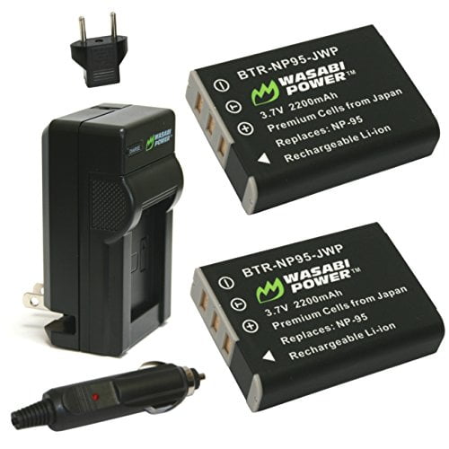 Wasabi Power Batterie (2-Pack) et Chargeur pour Fujifilm NP-95 et Fuji FinePix Real 3D W1, X100, X100S, X-S1
