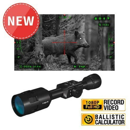 ATN X-Sight 4K Pro 3-14x Smart Day/Night Rifle Scope - Ultra HD 4K technology with Full HD Video, 18+ hrs Battery, Ballistic Calculator, Rangefinder, WiFi, E-Compass, Barometer, IOS & Android (Best Battery App For Android)