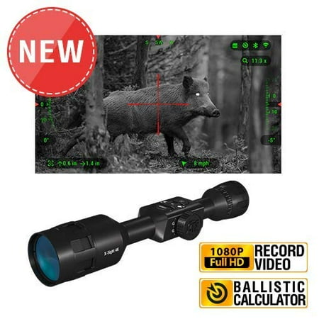 ATN X-Sight 4K Pro Smart Day/Night Rifle Scope 3-14x - Ultra HD 4K technology with Full HD Video, 18+ hrs Battery, Ballistic Calculator, Rangefinder, WiFi, E-Compass, Barometer, IOS & Android (Best Affordable Long Range Scope)