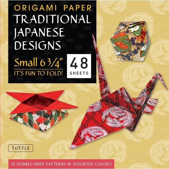 Pre-Owned Origami Paper - Traditional Japanese Designs - Small 6 3/4: Tuttle Origami Paper: 48 Origami Sheets Printed with 12 Different Patterns: Instructions for 6 Projects Included (Other)