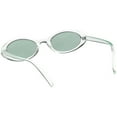 thumbnail image 4 of Retro Small Transparent Oval Sunglasses Colored Mirror Lens 48mm (Green / Green Mirror), 4 of 4