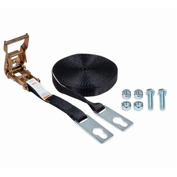 1" x 46' Center Ridge Strap with Ratchet & Keyhole Plates – Heavy-Duty Polyester Webbing, 333 lbs WLL – Fits with Trailers & Rolling Tarp Systems