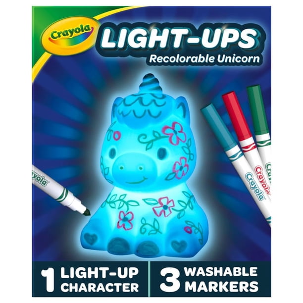Figura de unicornio iluminada de Toy Crayola con marcadores lavables