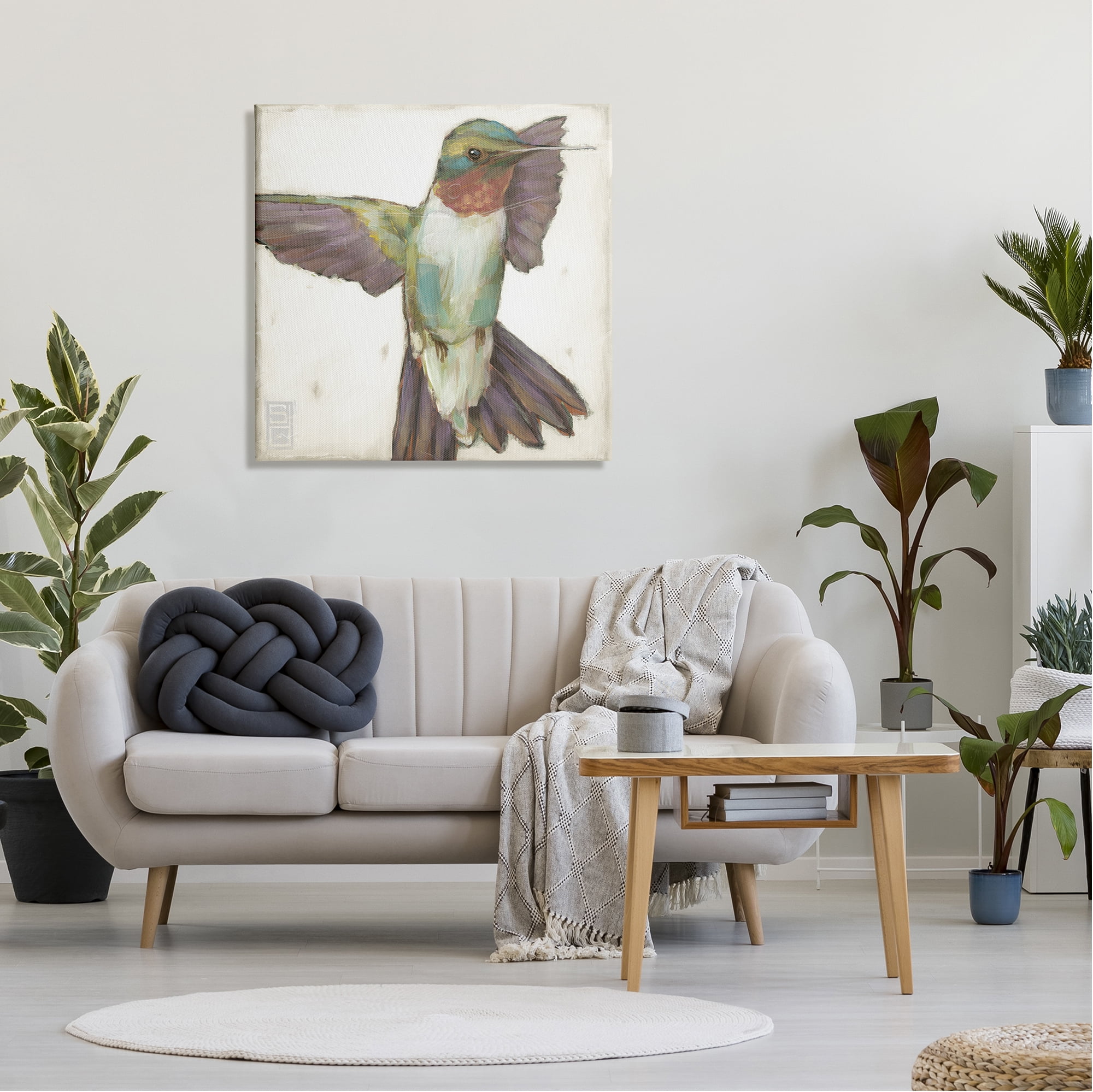 Stupell Industries Hummingbird in Muted Tones Animals & Insects Painting Gallery Wrapped Canvas Print Wall Art, 30 x 30