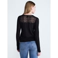 thumbnail image 3 of Scoop Women's Pointelle Knit Cardigan Sweater with Long Sleeves, Lightweight, Sizes XS-XXL, 3 of 5