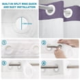 thumbnail image 5 of No Hook Shower Curtain, Pure Lilac Gray Shower Curtains for Bathroom with See Through Top Window, Contemporary Solid Color Minimalist Art Waterproof & Washable Bath Curtain Long 72"x78", 5 of 9
