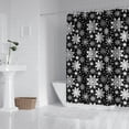 thumbnail image 2 of Black Christmas Snowflake Pattern Shower Curtain 84"x72" ,Bathroom Decorative Shower Curtains Set with 12 Hooks,Modern Waterproof Washable Shower Curtain, 2 of 6