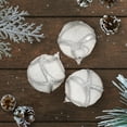 thumbnail image 2 of Northlight 3ct White and Silver Holographic Shatterproof Christmas Ball Ornaments 3" (75mm), 2 of 4