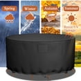 thumbnail image 7 of Aonewoe 62"x28" Round Patio Furniture Covers Heavy Duty Garden Table Cover 600 Oxford Cloth Waterproof Table Covers Outdoor Tables & Chair Cover(Black), 7 of 7
