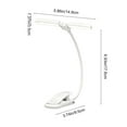 thumbnail image 4 of Rechargeable LED Desk Lamp Double Head Clip On | Adjustable Brightness & Color Temperature | Eye Caring Flicker Free Light | Portable Wireless Light for Home Office Study | White/Black, 4 of 7