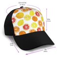 thumbnail image 2 of Naloa Lemon Orange Adult adjustable Print Baseball Hat, Patchwork curved brim baseball capfor Men and Women, One Size, 2 of 5