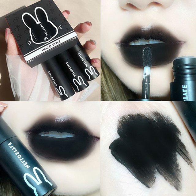 1/3 Pcs Punk Black Lipstick Matte Brown Lip Satin Red Lip Tint Waterproof Matte Mud Liquid Lipstick Lip gloss Korean Cosmetics05-1Pcs He Qiyong unisex