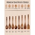 thumbnail image 3 of Juego de utensilios Soomgyeol Seom de madera de teca natural de 8 piezas, 3 of 8