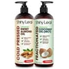 Sweet Almond Oil & Fractionated Coconut Oil (MCT) Bundle for Hair & Skin 2x16oz