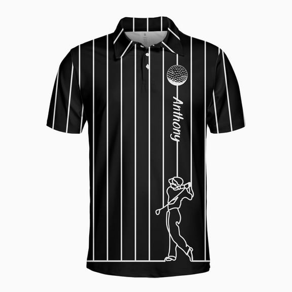Custom Personalized Golf Polo Your Name Text Mens Polo Shirts Short Sleeve Shirt Men