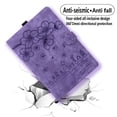 thumbnail image 6 of FJLBDE Case for iPad mini 7 A17 Pro 2024/Mini 6 2021 8.3 Inch with Stand, Card Slot, Auto Wake/Sleep, Embossed Flower PU Leather Folio Magnetic Cover with Pen Holder, Purple, 6 of 7