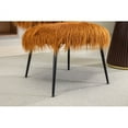 thumbnail image 5 of 25.2'' Wide Faux Fur Plush Accent Chair With Ottoman, Living Room - Caramel, 5 of 5