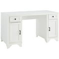 thumbnail image 1 of Crosley Furniture Tara 2-cabinet Transitional Wood Desk in Distressed White, 1 of 3