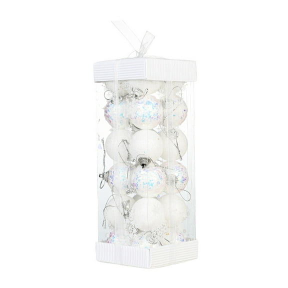 Luoshdecor 24 PCS Christmas Ball Ornaments,3.5cm/1.6" Glitter Shatterproof Mirror Christmas Balls,for Small Xmas Tree Decor Home Indoor Decor