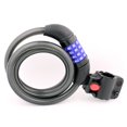 thumbnail image 3 of Wideskall® 72" inch Extra Long Heavy Duty 12mm Cable Self Coiling 4-digit Combination Bicycle Bike Lock with Mount (Black), 3 of 6