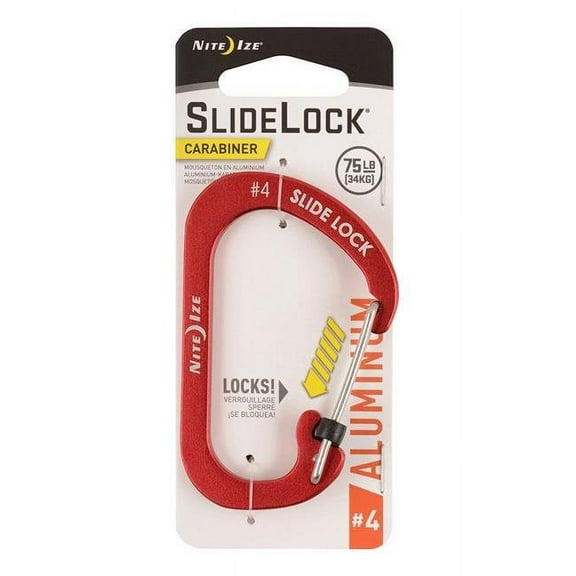 Nite Ize SlideLock Aluminum Carabiner #4 - Red