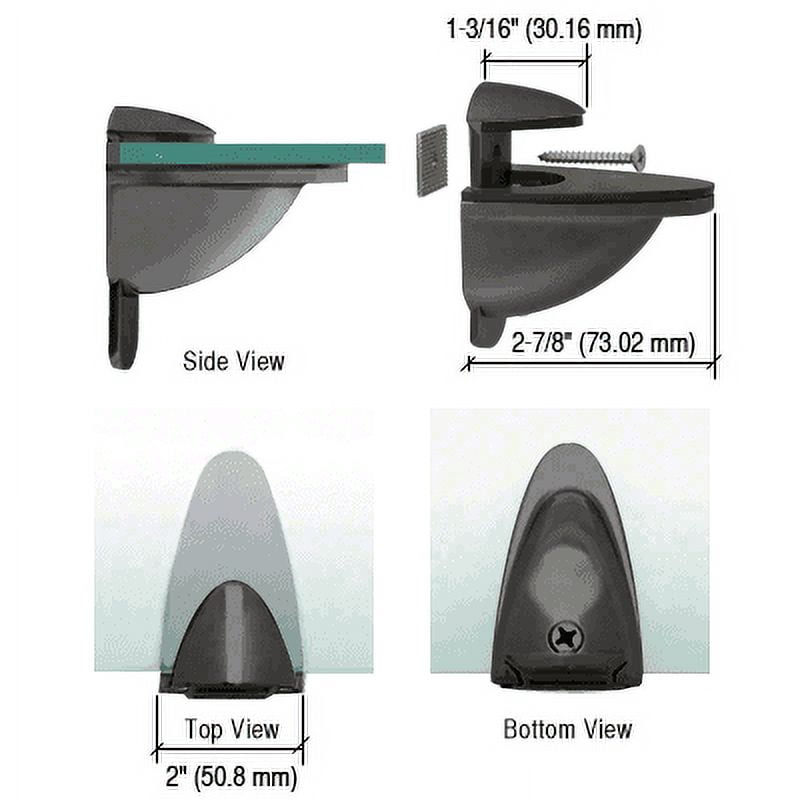 CRL DL661BL Black Heavy-Duty Adjustable Shelf Bracket