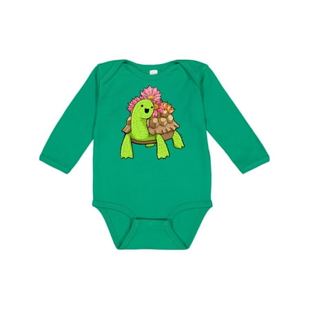 

Inktastic Cactoise- Cactus Turtle with flowers Gift Baby Boy or Baby Girl Long Sleeve Bodysuit