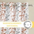 thumbnail image 6 of Orange Grey Botanical Kitchen Curtains Window Panels, Spring Floral Summer Farmhouse Insulated Window Treatment Curtain, Grommet Curtains for Bedroom/Living Room/Bathroom, 2 Piece 52"Wx84"L, 6 of 8