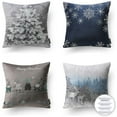 thumbnail image 2 of Phantoscope 18” x 18” Christmas Red Velvet Polyester Decorative Pillows, Soft Touch (4 Count), 2 of 3