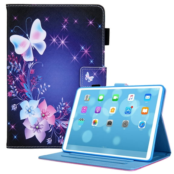 Allytech Wallet Case for iPad Mini 6(2021), iPad Mini 6th Gen 8.3 inch Cover with Pencil Slot, Auto Sleep Wake PU Leather Protective Adjustable Stand Card Pocket Cover for iPad Mini 6,Floral Butterfly