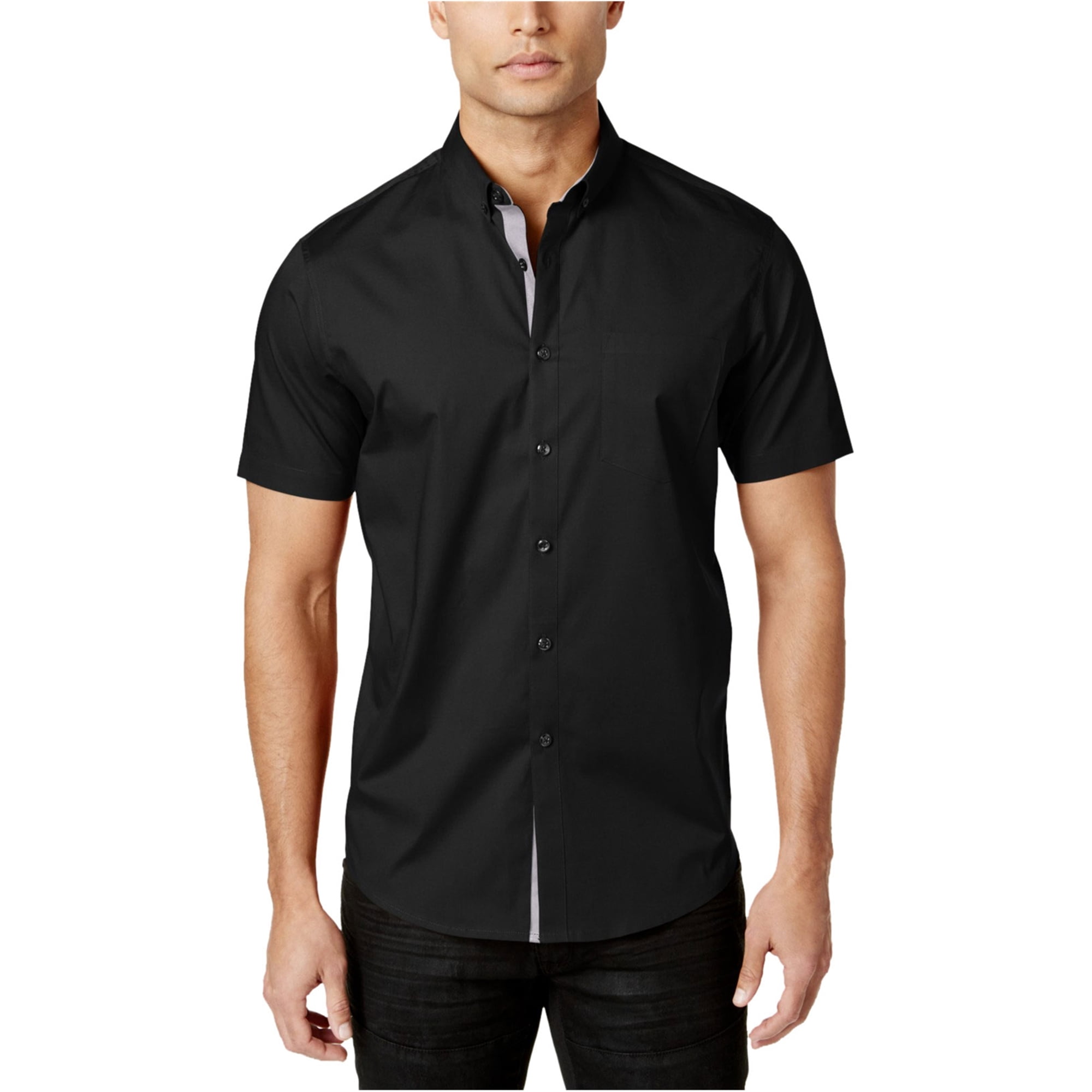 I-N-C Mens Larento Stretch Button Up 
