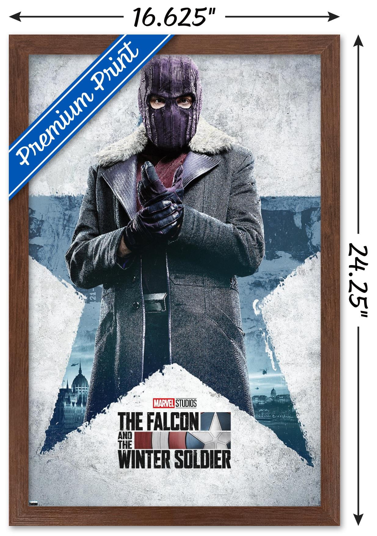 Marvel Falcon and Winter Soldier - Baron Zemo One Sheet Wall Poster, 14.725" x 22.375", Framed