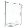 thumbnail image 6 of Basco Vnxa-935-59Xp Vinesse Lux 76" High X 59" Wide Single Sliding Frameless Shower Door -, 6 of 6