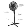 thumbnail image 4 of PRACTIKA PRKT-16&rdquo; | Ventilador de Pedestal | 5 Aspas Potentes, 2 Velocidades | Oscilaci&oacute;n y Altura Ajustable | Frescura Ideal para Hogar u Oficina, 4 of 9