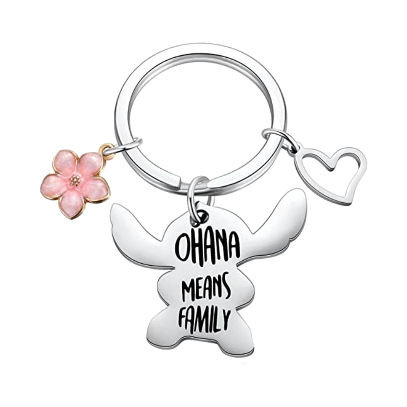 Disney Stitch & Ohana Keyring Metal Key Chain Bag Charm Gift Brand New Edition 