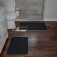 thumbnail image 2 of Lavish Home Set of 2 Bathroom Rugs – Non-Slip Memory Foam Bath Mats, Black, 2 of 7