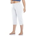thumbnail image 3 of Wrcnote Ladies Straight Leg High Waist Loungewear Baggy Daily Wear Elastic Waisted Pants Capri Trousers White 3XL, 3 of 5