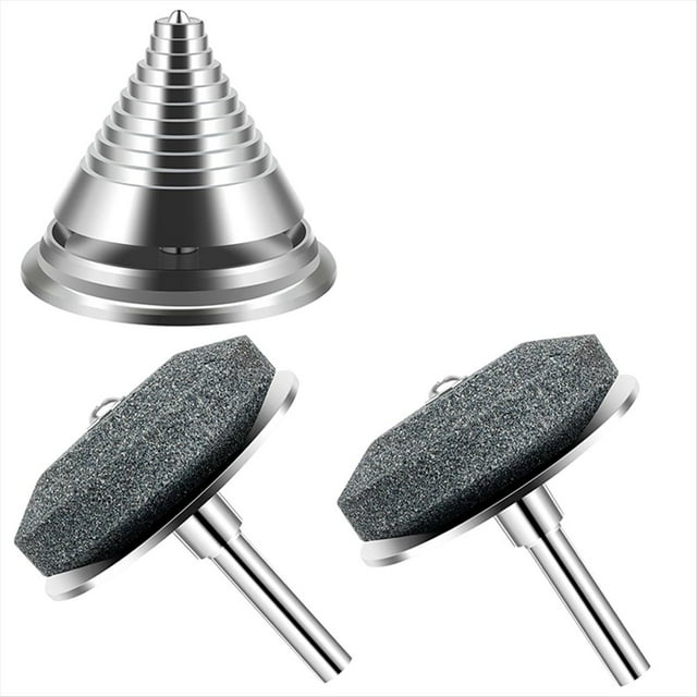 Afilador de Cuchillas de Metal para Cortacésped (2 Unidades), Piedra de Afilar con 1 Herramienta de Equilibrio.
