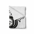 thumbnail image 2 of Letter P Soft Flannel Fleece Blanket, Floral Swirls Essence Blooms Letters Baroque Inspired Initials Design Print, Cozy Plush for Indoor and Outdoor Use, 60" x 80", Black Grey White, by Ambesonne, 2 of 6