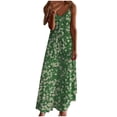 thumbnail image 2 of Viikei Sleeveless Ladies Dress for Evening Out,Summer Dresses for Women Print Sleeveless Round Neck Dress Casual Long Dresses Green M, 2 of 5