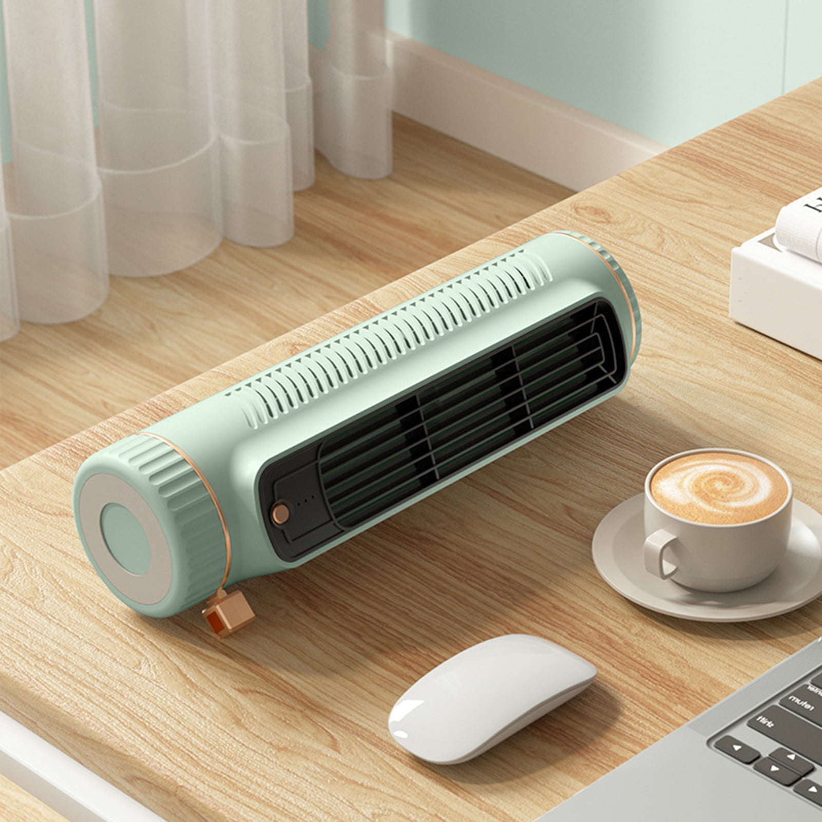 Bluethy Mini Air Conditioner Bladeless 3 Wind Speeds Low Noise Rechargeable Battery USB Powered