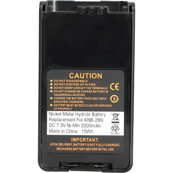 KNB-26N 2000mAh Ni-MH Battery Compatible with Radio TK-2140 TK-2168 TK-2173 TK-2160 TK-2170 TK-2360 TK-3140 TK-3160 TK-3168 TK-3170 TK-3173 TK-3360 NX-220 NX-420 NX-320